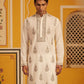Men’s Silk Blend Embroidered Kurta ( HOPKO 036White )