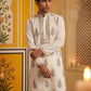 Men’s Silk Blend Embroidered Kurta ( HOPKO 036White )