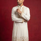 Men’s Designer Embroidered Kurta ( HOPKO 037White )