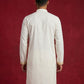 Men’s Designer Embroidered Kurta ( HOPKO 037White )