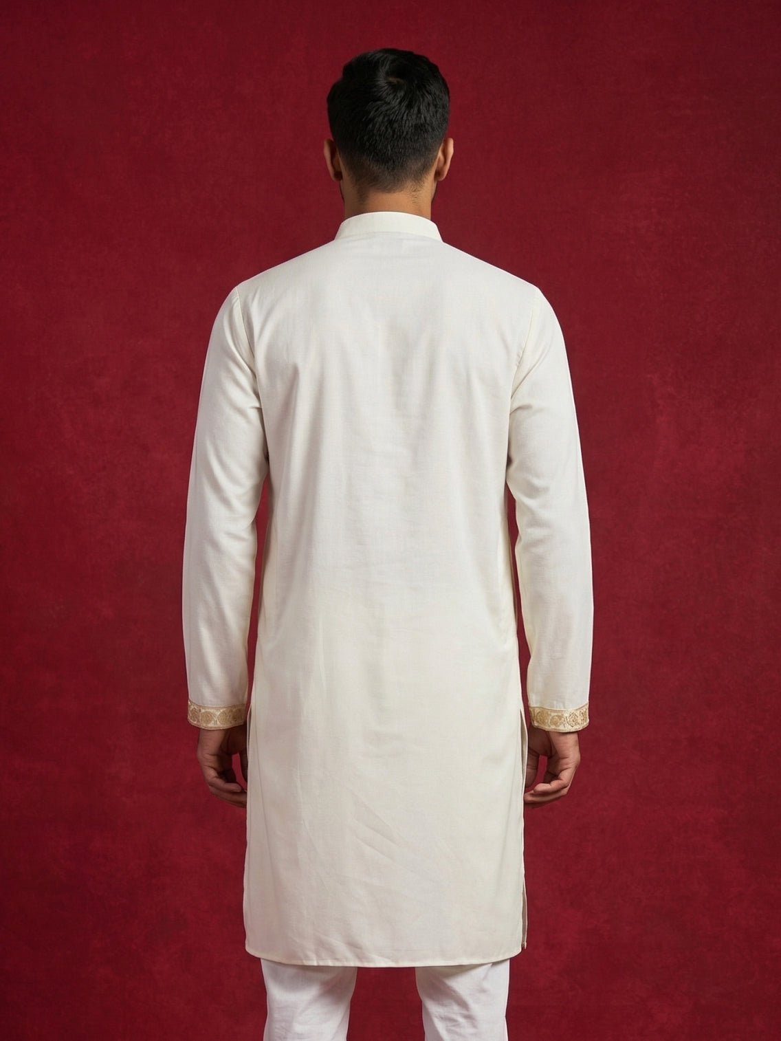 Men’s Designer Embroidered Kurta ( HOPKO 037White )