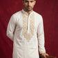 Men’s Designer Embroidered Kurta ( HOPKO 037White )