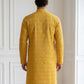 Men’s Printed Cotton Blend Kurta ( HOPKO 038Yellow )