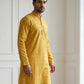 Men’s Printed Cotton Blend Kurta ( HOPKO 038Yellow )