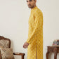 Men’s Printed Cotton Blend Kurta ( HOPKO 039Yellow )