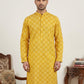 Men’s Printed Cotton Blend Kurta ( HOPKO 039Yellow )