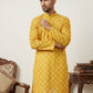 Men’s Printed Cotton Blend Kurta ( HOPKO 039Yellow )