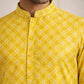 Men’s Printed Cotton Blend Kurta ( HOPKO 039Yellow )