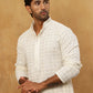 Men’s Ethnic Cotton Embroidered Kurta ( HOPKO 040White )