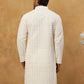 Men’s Ethnic Cotton Embroidered Kurta ( HOPKO 040White )