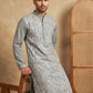 Embroidered Cotton Blend Kurta ( HOPKO 041Grey )
