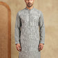 Embroidered Cotton Blend Kurta ( HOPKO 041Grey )