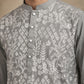 Embroidered Cotton Blend Kurta ( HOPKO 041Grey )