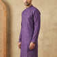 Embroidered Cotton Blend Kurta ( HOPKO 041Purple )