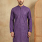 Embroidered Cotton Blend Kurta ( HOPKO 041Purple )