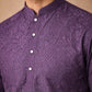 Embroidered Cotton Blend Kurta ( HOPKO 041Purple )