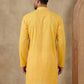 Embroidered Cotton Blend Kurta ( HOPKO 041Yellow )