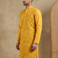 Embroidered Cotton Blend Kurta ( HOPKO 041Yellow )