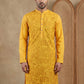 Embroidered Cotton Blend Kurta ( HOPKO 041Yellow )