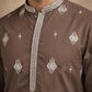 Men’s Ethnic Imported Japanese Embroidered Kurta ( HOPKO 042Brown )