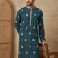 Men’s Ethnic Imported Japanese Embroidered Kurta ( HOPKO 042Teal )