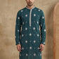Men’s Ethnic Imported Japanese Embroidered Kurta ( HOPKO 042Teal )