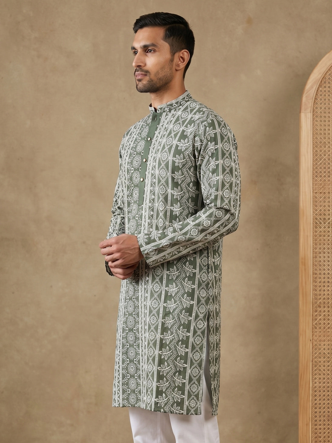 Embroidered Viscose Rayon Kurta ( HOPKO 043Green )