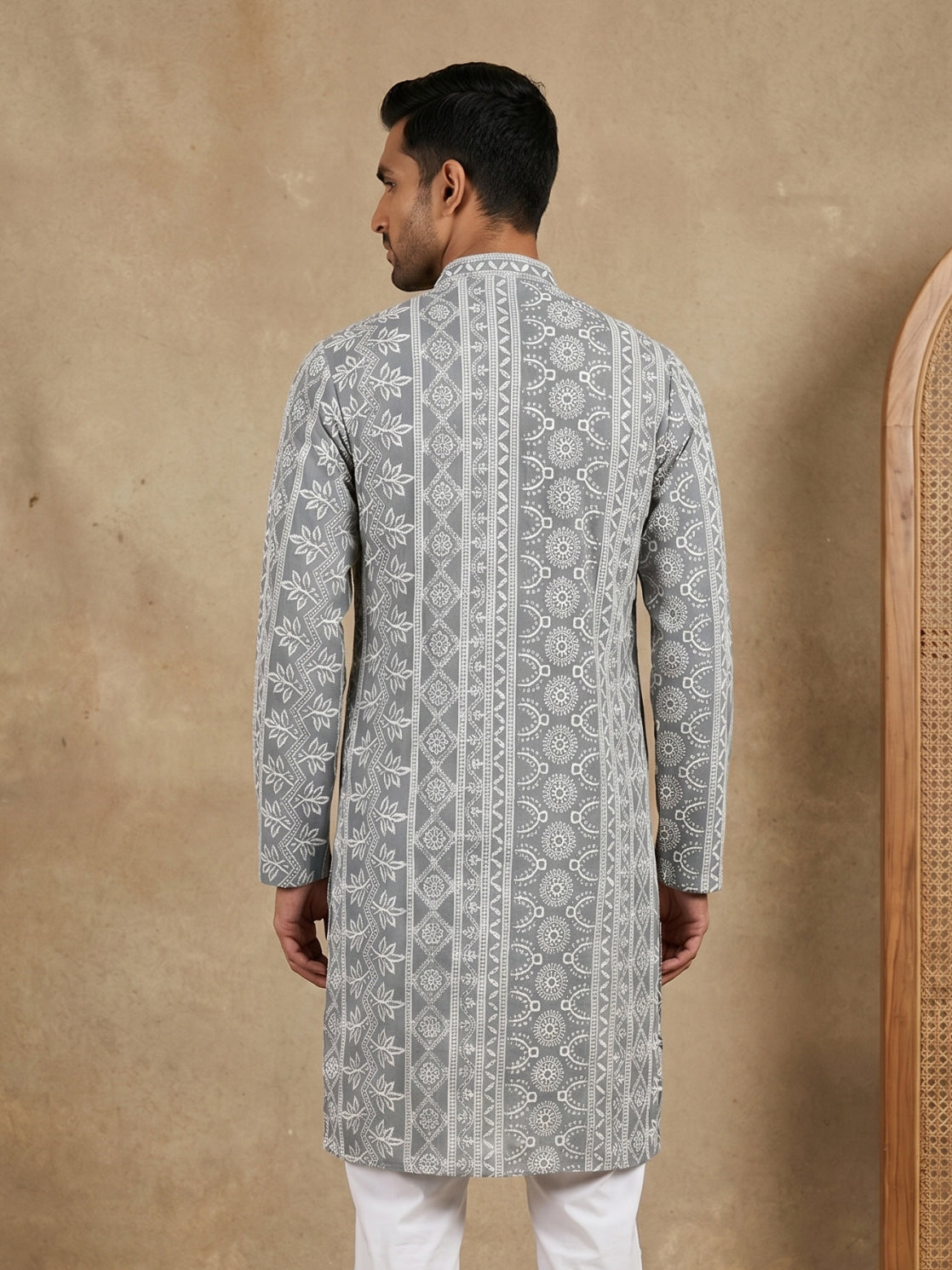 Embroidered Viscose Rayon Kurta ( HOPKO 043Grey )