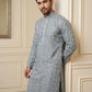 Men's Traditional Embroidered Kurta ( HOPKO 044Grey )