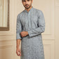 Men's Traditional Embroidered Kurta ( HOPKO 044Grey )