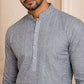 Men's Traditional Embroidered Kurta ( HOPKO 044Grey )