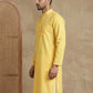 Men’s Cotton Blend Solid Kurta ( HOPKO 5144Lemon )