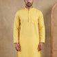 Men’s Cotton Blend Solid Kurta ( HOPKO 5144Lemon )