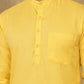 Men’s Cotton Blend Solid Kurta ( HOPKO 5144Lemon )