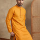 Men’s Cotton Blend Solid Kurta ( HOPKO 5144Mustard )