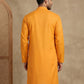 Men’s Cotton Blend Solid Kurta ( HOPKO 5144Mustard )