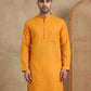 Men’s Cotton Blend Solid Kurta ( HOPKO 5144Mustard )