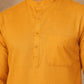 Men’s Cotton Blend Solid Kurta ( HOPKO 5144Mustard )