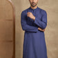 Men’s Cotton Blend Solid Kurta ( HOPKO 5144Navy )