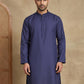 Men’s Cotton Blend Solid Kurta ( HOPKO 5144Navy )
