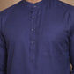Men’s Cotton Blend Solid Kurta ( HOPKO 5144Navy )