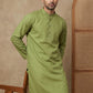 Men’s Cotton Blend Solid Kurta ( HOPKO 5144Olive )