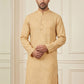 Men's Cotton Blend Striped Kurta ( HOPKO 5207Beige )