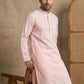 Men's Cotton Blend Striped Kurta ( HOPKO 5207Peach )