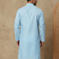Men's Cotton Blend Striped Kurta ( HOPKO 5207Sky )