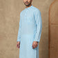 Men's Cotton Blend Striped Kurta ( HOPKO 5207Sky )