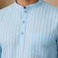 Men's Cotton Blend Striped Kurta ( HOPKO 5207Sky )