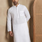 Men's Cotton Blend Striped Kurta ( HOPKO 5207White )