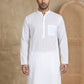 Men's Cotton Blend Striped Kurta ( HOPKO 5207White )