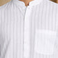 Men's Cotton Blend Striped Kurta ( HOPKO 5207White )